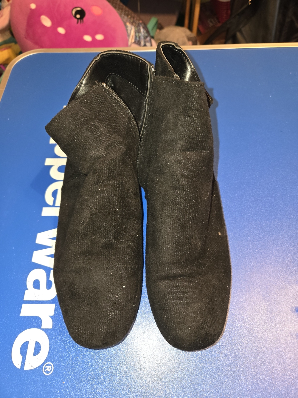 Women's Black Ankle Boots - Classic Suede Look